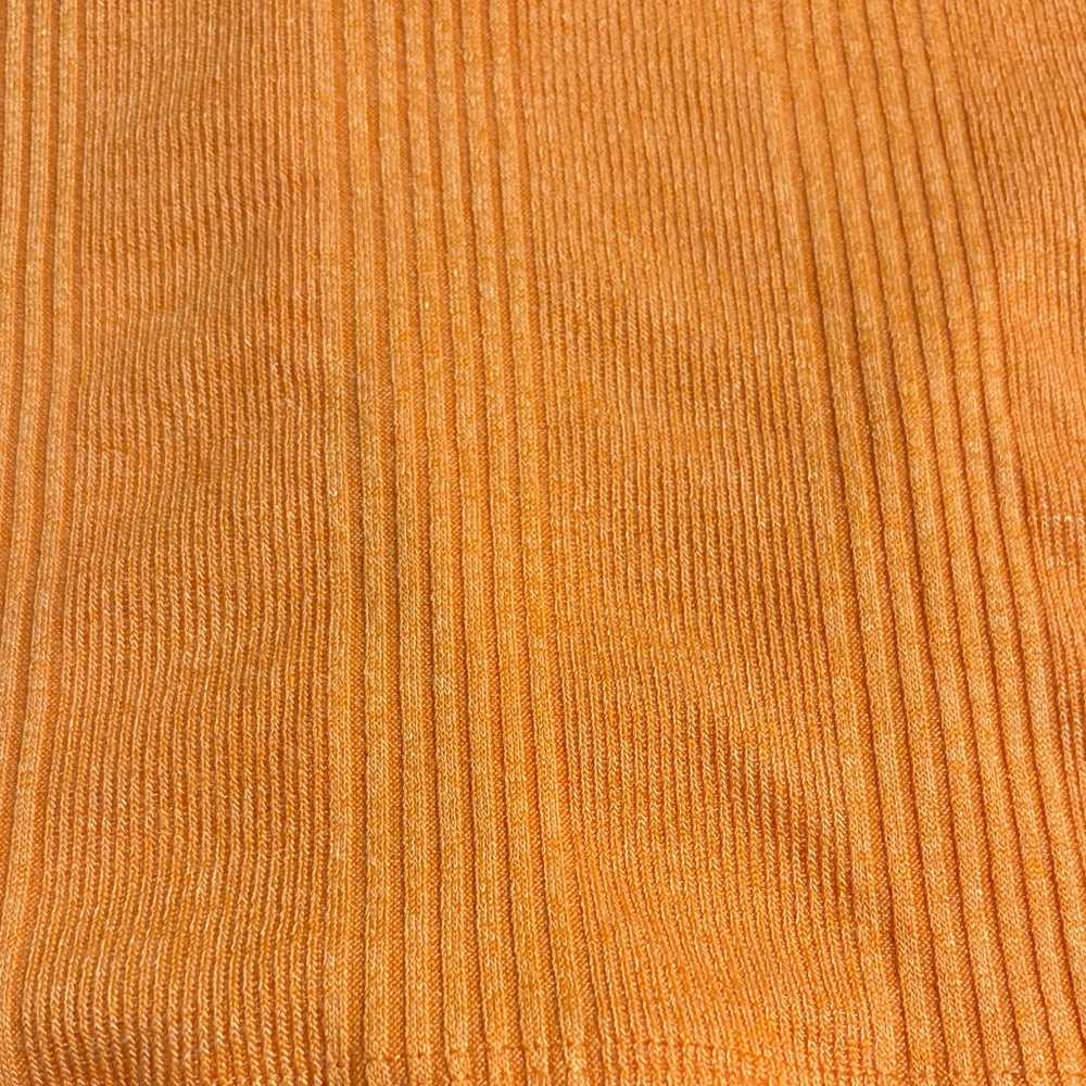 Orange Ribbed Button-Up Cardigan - Picture 6 of 8